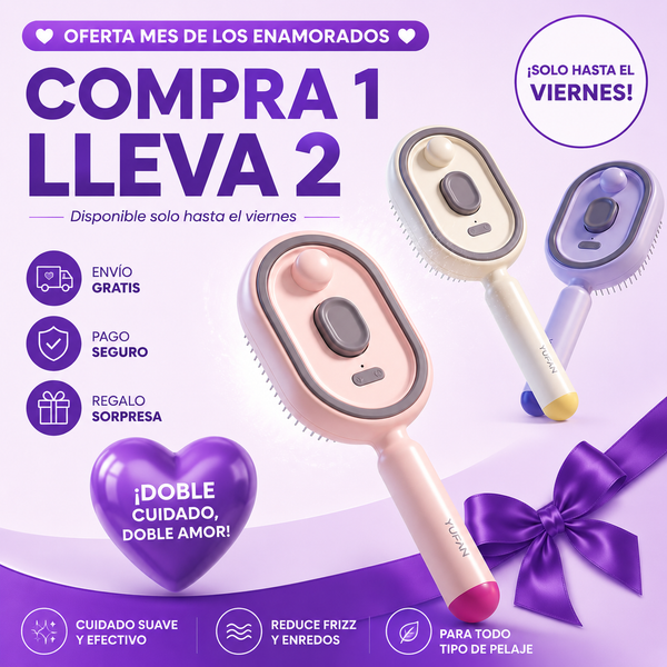 Peine Eléctrico Capilar 3 en 1 con Spray, Masaje y Aplicador de Aceite — Antiestático y Autolimpiante | 🎁 Compra 1 Lleva 2