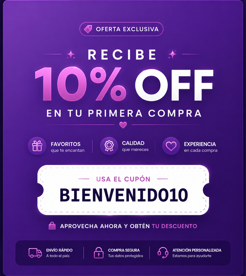 Recibe 10% OFF en tu primera compra