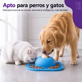 Comedouro Slow Feeder 3 en 1 con Bola Interactiva y Superficie de Lamido para Perros