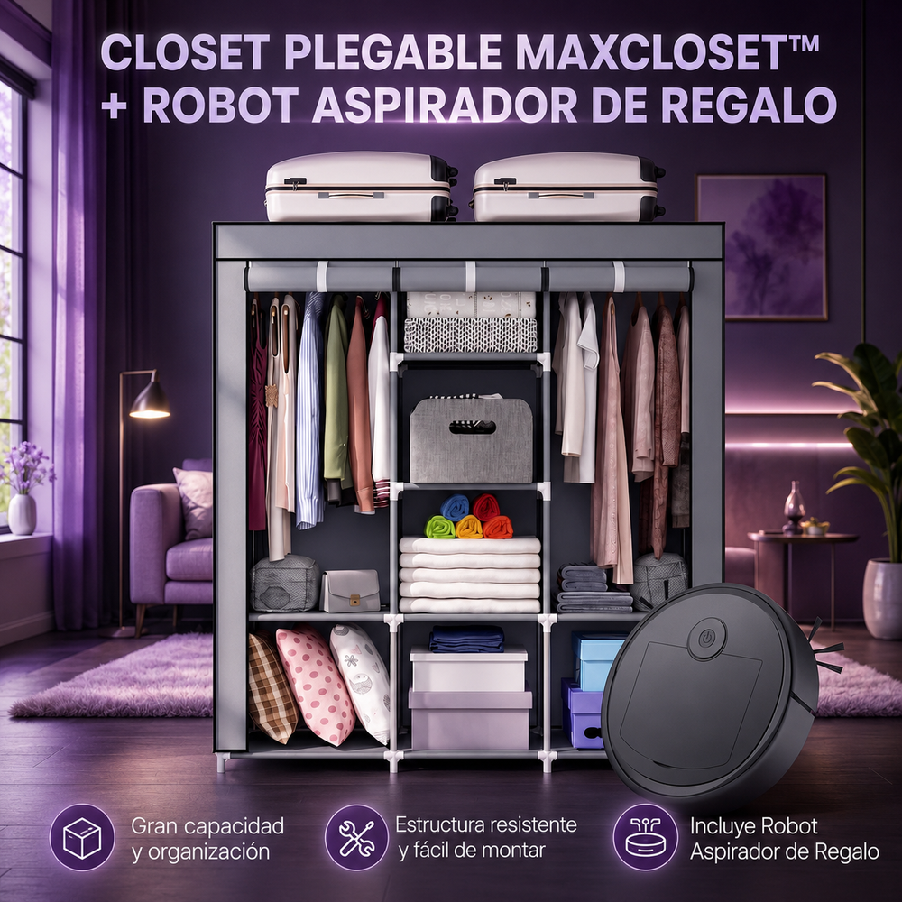 Closet Plegable Multiuso MaxCloset™ + Robot Aspirador MaxClean 3 en 1 [ÚLTIMAS UNIDADES]