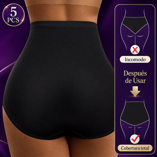 Panty Faja Moldeadora de Cintura Alta Ice Silk LuckyShape — Kit 5 Piezas