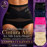 Panty Modelador Cintura Alta Ice Silk LuckyShape™ Kit 5 Piezas — Levanta Bumbum y Aplana el Abdomen [ÚLTIMAS UNIDADES]