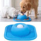 Comedouro Slow Feeder 3 en 1 con Bola Interactiva y Superficie de Lamido para Perros