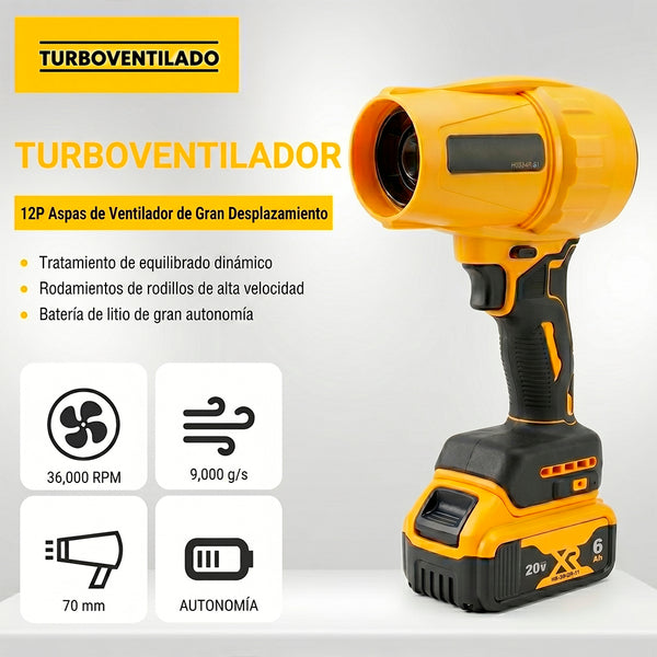 Soplador de Aire Turbo Jet Inalámbrico — Sin Escobillas 20V (Batería Incluida)